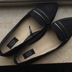 Suede Black Pointed Shoes (Flats)